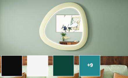 LED-peili epäsäännöllisellä muodolla ja lakatulla MDF-kehyksellä L308