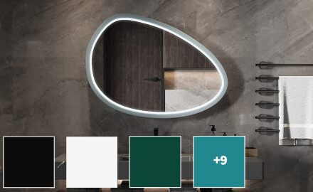 Epäsymmetrinen LED-peili lakatulla MDF-kehyksellä L310