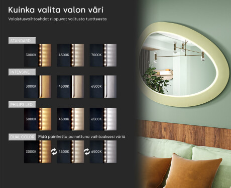 Epäsymmetrinen LED-peili MDF-kehyksellä L310 #5