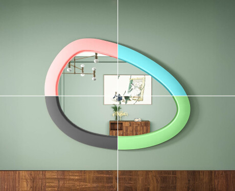 Epäsymmetrinen LED-peili MDF-kehyksellä L310 #6