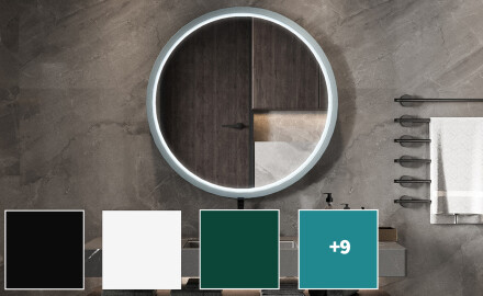 Pyöreä LED-peili lakatussa MDF-kehyksessä L306