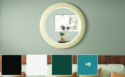 LED-peili MDF:llä pyöreässä, lakatussa kehyksessä L306