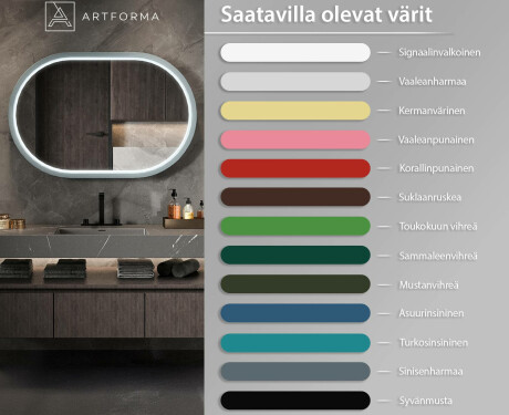 Stadionin muotoinen LED-peili lakatussa MDF-kehyksessä L307 #3
