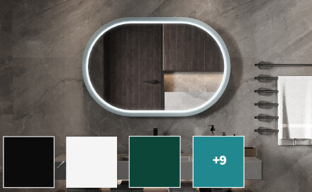 Stadionin muotoinen LED-peili lakatussa MDF-kehyksessä L307