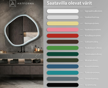 Vinoneliön muotoinen LED-peili lakatussa MDF-kehyksessä L309 #3
