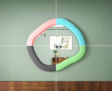 Tyylikäs LED-peili MDF-kehyksellä ja geometrisella muodolla L309 #6