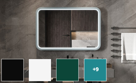 Pyöristetty LED-peili lakatussa MDF-kehyksessä L305
