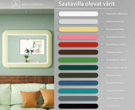 Pyöristetty LED-peili kiiltävässä MDF-kehyksessä L305 #3