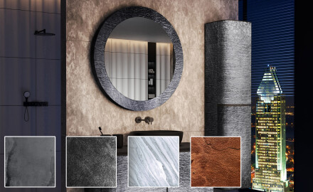 Pyöreä peili kivikehyksellä L294