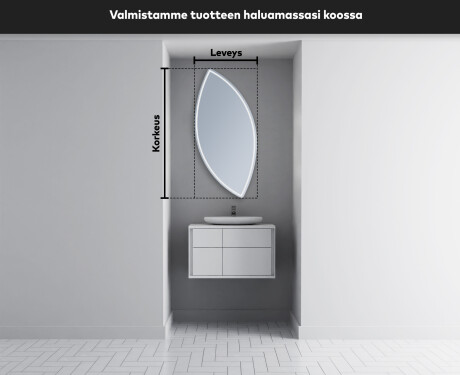 Epäsäännöllisen muotoinen LED-kylpyhuonepeili L223 #3