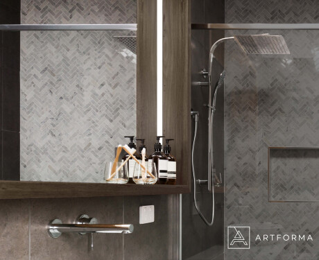 LED-kylpyhuonepeili WoodenFrame-kehyksellä, Oslo-tammen värissä #11