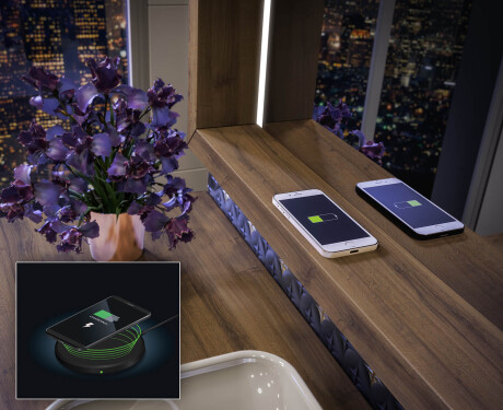 LED-kylpyhuonepeili WoodenFrame-kehyksellä, Oslo-tammen värissä #8