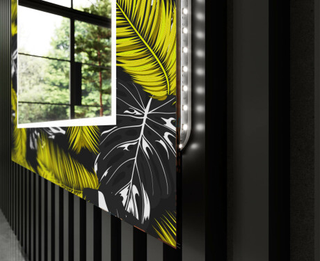 LED-Valaistuksella Varustettu Koristeellinen Peili Eteiseen - Gold Jungle #11