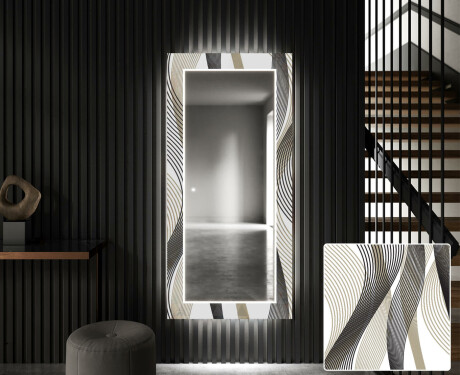 LED-Valaistuksella Varustettu Koristeellinen Peili Eteiseen - Waves