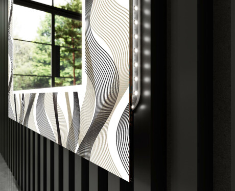 LED-Valaistuksella Varustettu Koristeellinen Peili Eteiseen - Waves #11