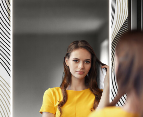 LED-Valaistuksella Varustettu Koristeellinen Peili Eteiseen - Waves #12