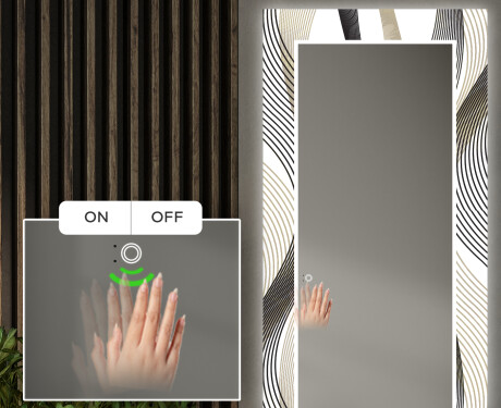 LED-Valaistuksella Varustettu Koristeellinen Peili Eteiseen - Waves #5