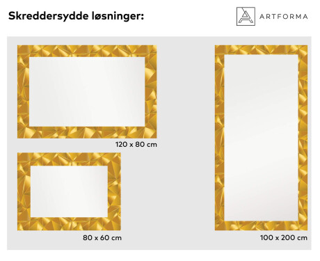 LED-Valaistuksella Varustettu Koristeellinen Peili Eteiseen - Gold Triangles #6