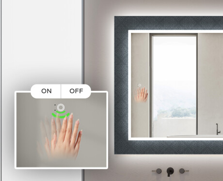 Taustavalaistu Koristeellinen Peili Kylpyhuoneeseen - Elegant #5