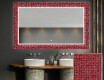 Taustavalaistu Koristeellinen Peili Kylpyhuoneeseen - Red Mosaic