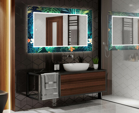 Taustavalaistu Koristeellinen Peili Kylpyhuoneeseen - Tropical #2