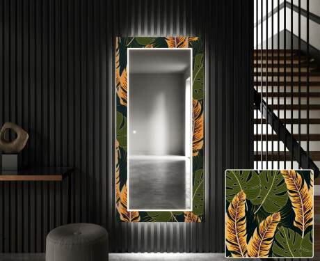 LED-Valaistuksella Varustettu Koristeellinen Peili Eteiseen - Botanical Flowers