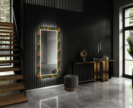 LED-Valaistuksella Varustettu Koristeellinen Peili Eteiseen - Botanical Flowers #2