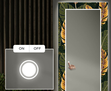 LED-Valaistuksella Varustettu Koristeellinen Peili Eteiseen - Botanical Flowers #4