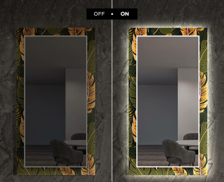 LED-Valaistuksella Varustettu Koristeellinen Peili Eteiseen - Botanical Flowers #7