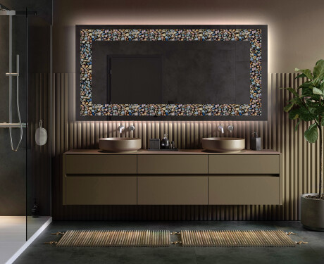 Taustavalaistu Koristeellinen Peili LED - Natural Stones #5