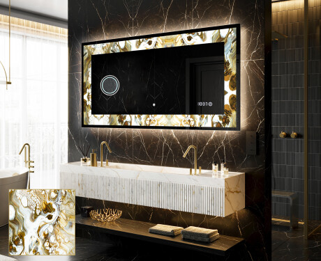 Taustavalaistu Koristeellinen Peili LED - Golden Streaks