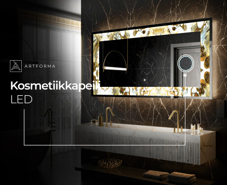 Taustavalaistu Koristeellinen Peili LED - Golden Streaks #9