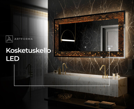 Taustavalaistu Koristeellinen Peili LED - Amber Shell #8