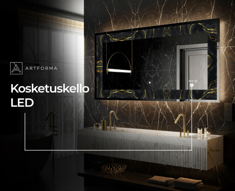 Taustavalaistu Koristeellinen Peili LED - Golden Veins #7