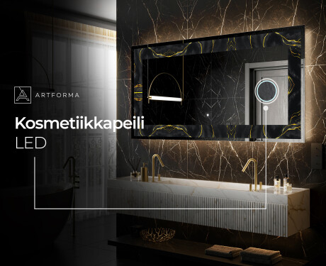 Taustavalaistu Koristeellinen Peili LED - Golden Veins #8