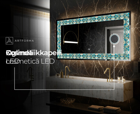 Taustavalaistu Koristeellinen Peili LED - Floral Elevations #6