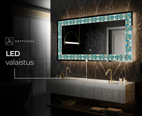 Taustavalaistu Koristeellinen Peili LED - Floral Elevations #7