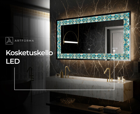 Taustavalaistu Koristeellinen Peili LED - Floral Elevations #8