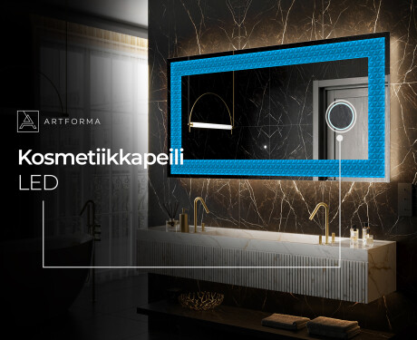 Taustavalaistu Koristeellinen Peili LED - Symmetrical Diamonds #6