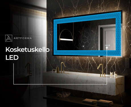 Taustavalaistu Koristeellinen Peili LED - Symmetrical Diamonds #8