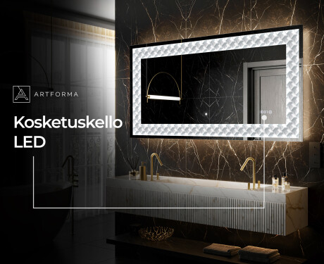 Taustavalaistu Koristeellinen Peili LED - Inspiring Lines #8