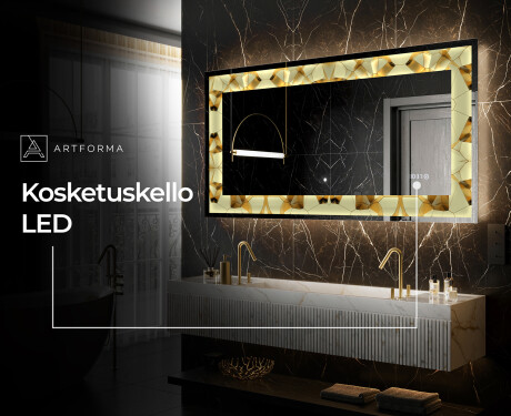 Taustavalaistu Koristeellinen Peili LED - Glow Geometry #8