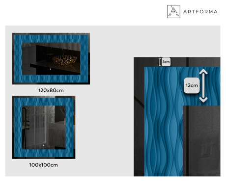 Taustavalaistu Koristeellinen Peili LED - Whirling Lines #2