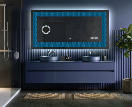 Taustavalaistu Koristeellinen Peili LED - Whirling Lines #5