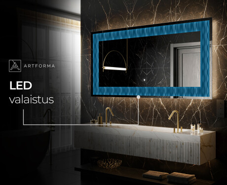 Taustavalaistu Koristeellinen Peili LED - Whirling Lines #7