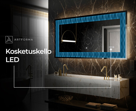 Taustavalaistu Koristeellinen Peili LED - Whirling Lines #8
