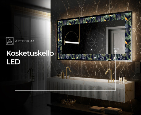 Taustavalaistu Koristeellinen Peili LED - Vintage Leaves #6