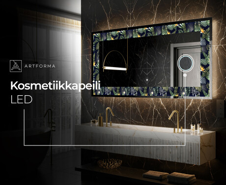 Taustavalaistu Koristeellinen Peili LED - Vintage Leaves #9