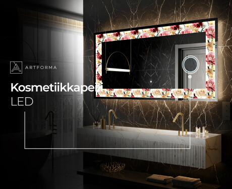Taustavalaistu Koristeellinen Peili LED - Flowers Full Of Colors #9