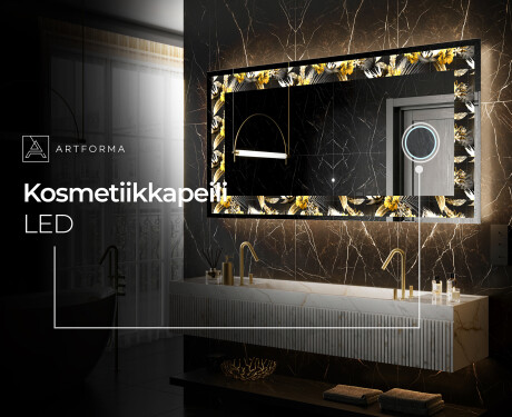 Taustavalaistu Koristeellinen Peili LED - Floral Symmetries #9